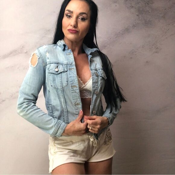 Aeropostale denim, jean jacket, distressed - Picture 3 of 5